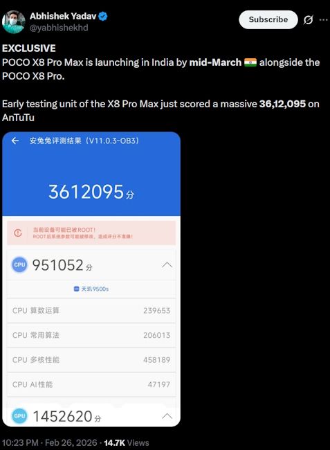 Poco X8 Pro Max leaked details Poco X8 Pro Max leaked details