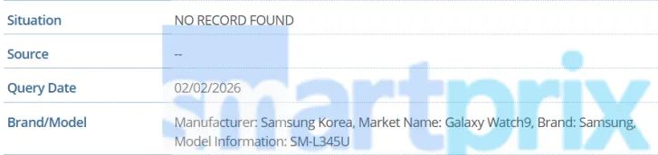 Samsung Galaxy Watch 9 GSMA IMEI listing