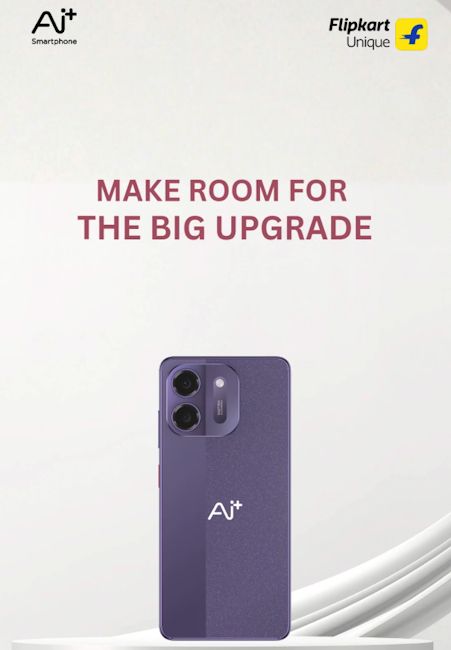 Ai+ Pulse 2 purple colour option back design showcased in official banner