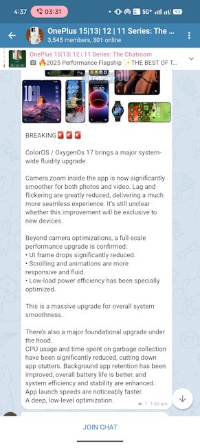 ColorOS 17 and OxygenOS 17 leaked details