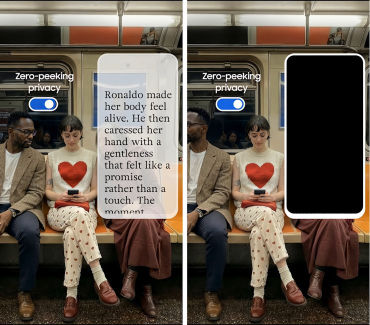 Galaxy S26 series Privacy Display teaser screenshot