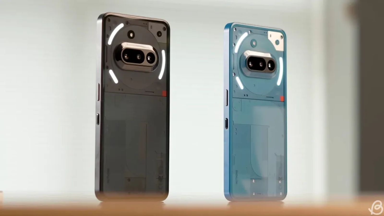 Nothing Phone (3a) in black and blue from the bacl Nothing Phone (3a) in black and blue from the bacl