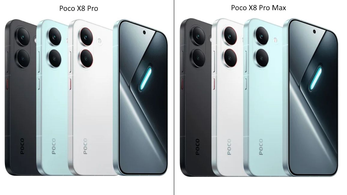 Poco X8 Pro and X8 Pro Max colour options showcased