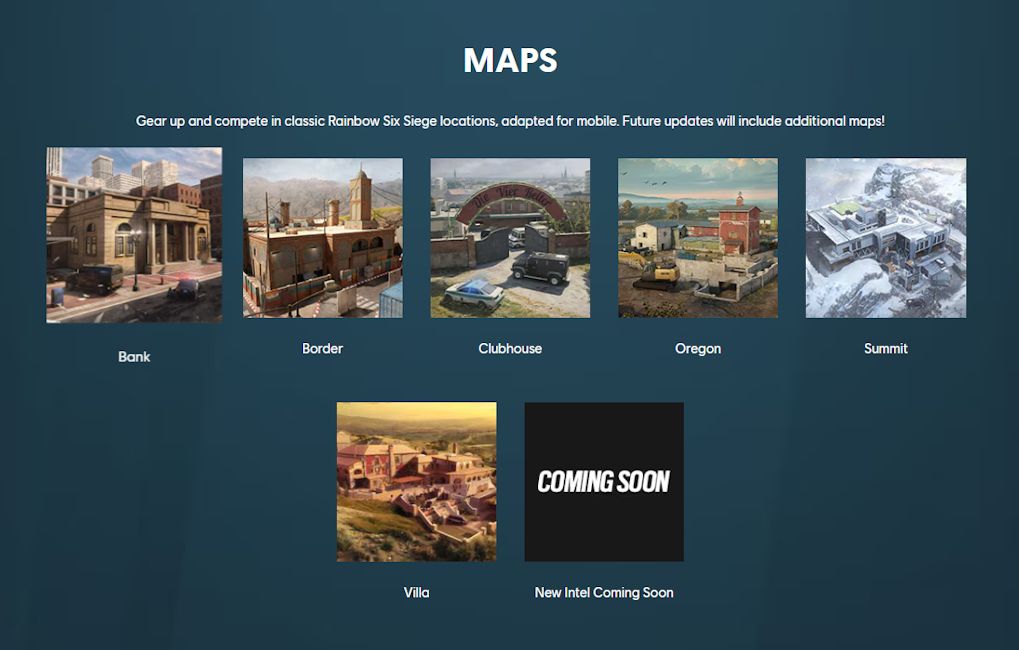 Rainbow Six Mobile maps