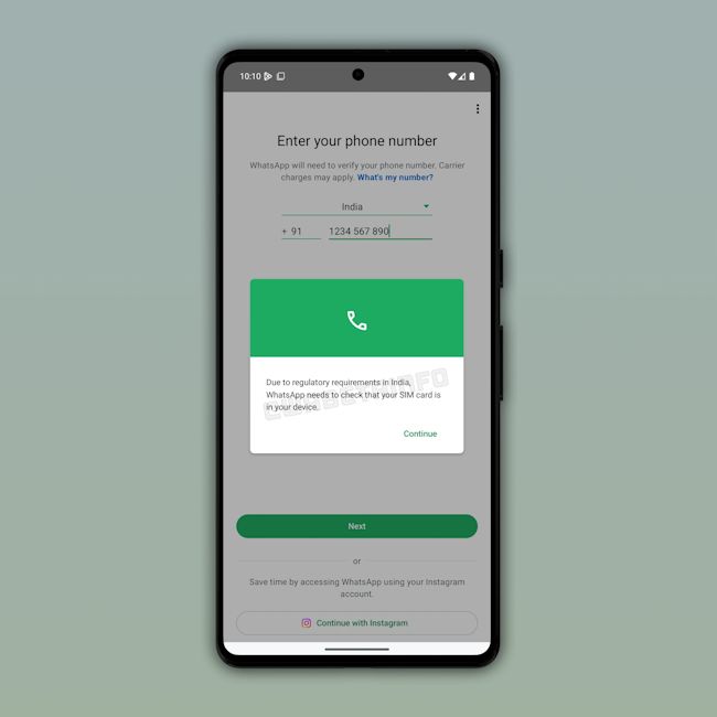 WhatsApp SIM binding feature showcased