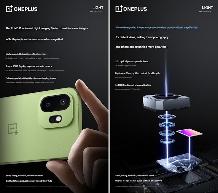 OnePlus 15T confirmed camera details