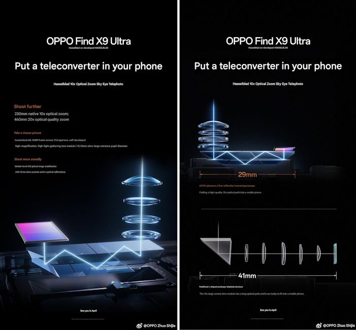 Oppo Find X9 Ultra with 10x optical zoom