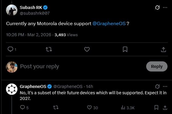 GrapheneOS motorola smartphone potential launch timeline GrapheneOS motorola smartphone potential launch timeline