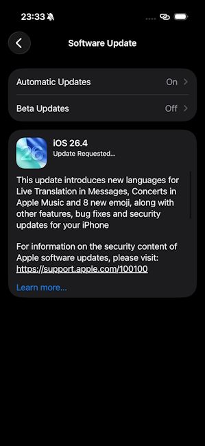 iOS 26.4 general and stable update now rolling out iOS 26.4 general and stable update now rolling out