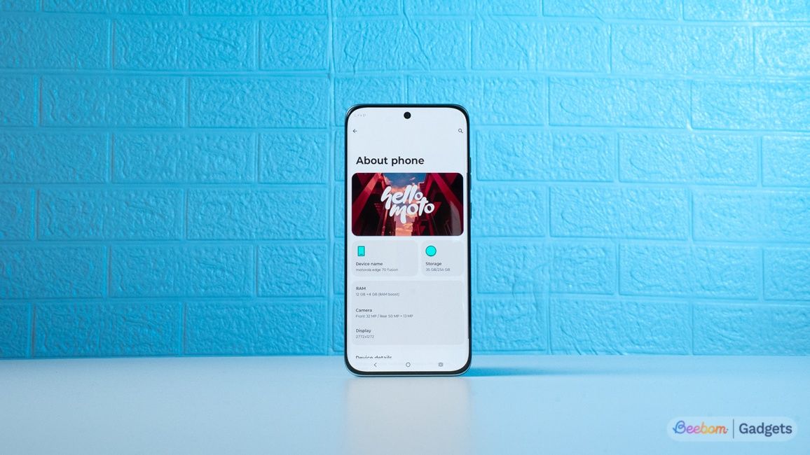 Motorola Edge 70 Fusion software about page