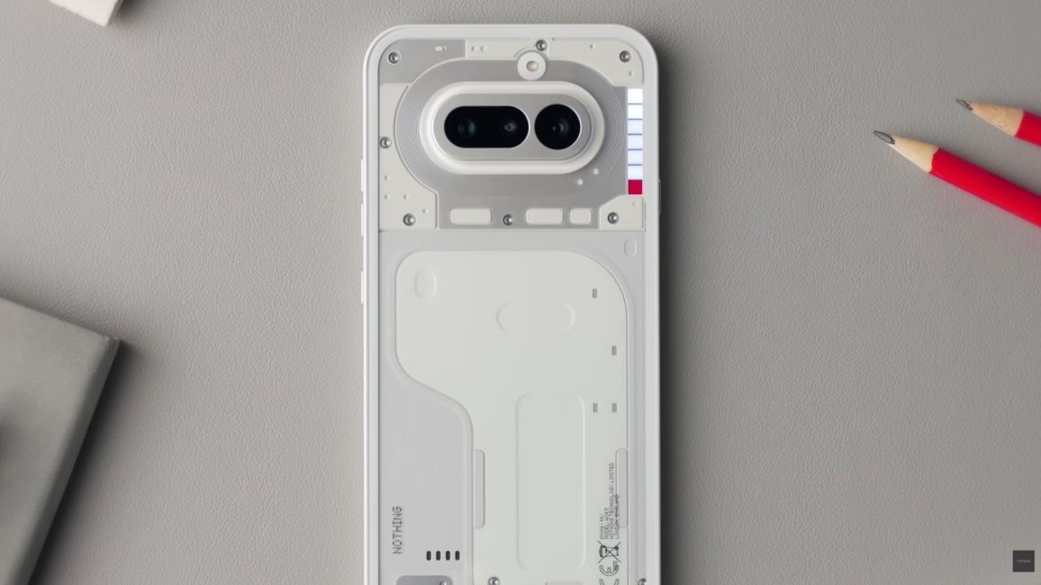 Nothing Phone (4a) white design top down image