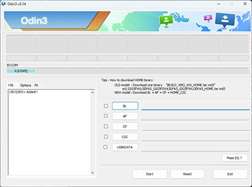 Odin software UI