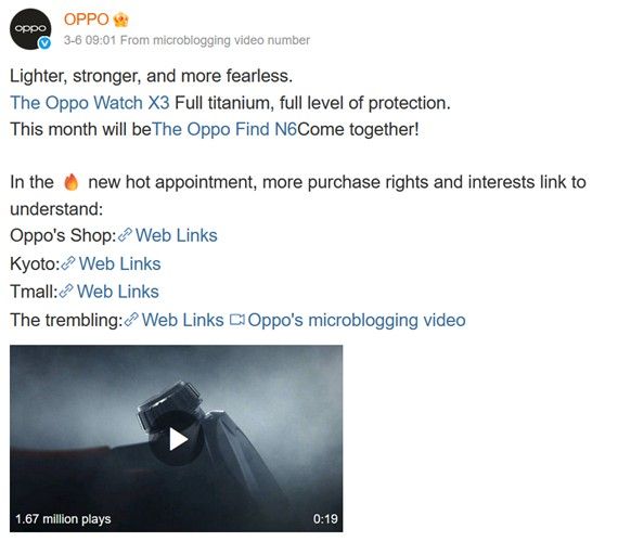 Oppo Watch X3 teaser post 