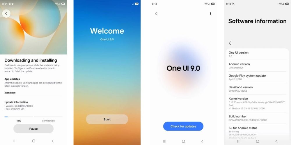 One UI 9.0 internal beta screenshots