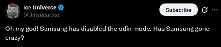 Samsung Odin disabled Ice Universe