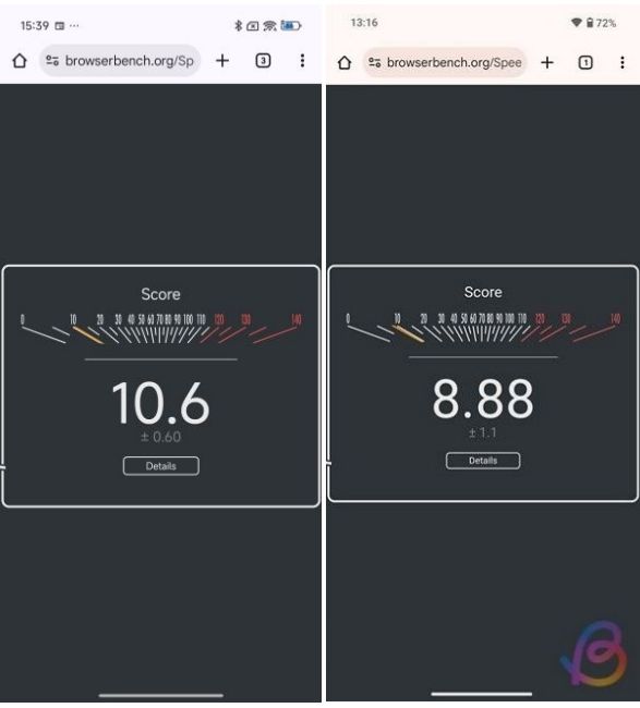 Snapdragon 7s Gen 4 vs 7s Gen 3 Speedometer