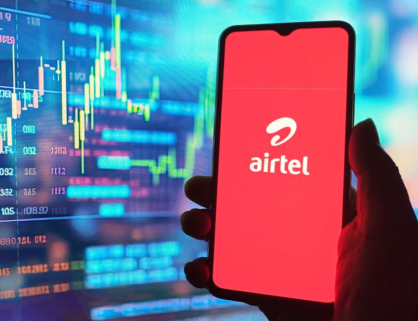 Airtel network stock image