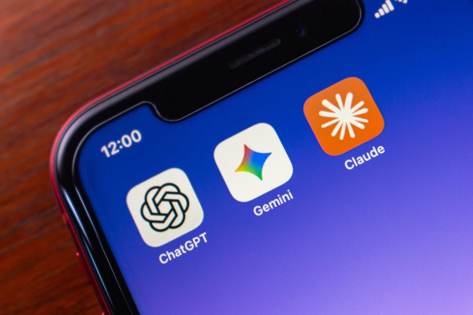ChatGPT, Gemini and Claude app icons on iPhone ChatGPT, Gemini and Claude app icons on iPhone