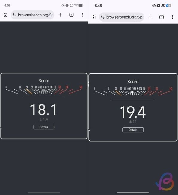 Dimensity 9500 vs Dimensity 9500s speedometer score
