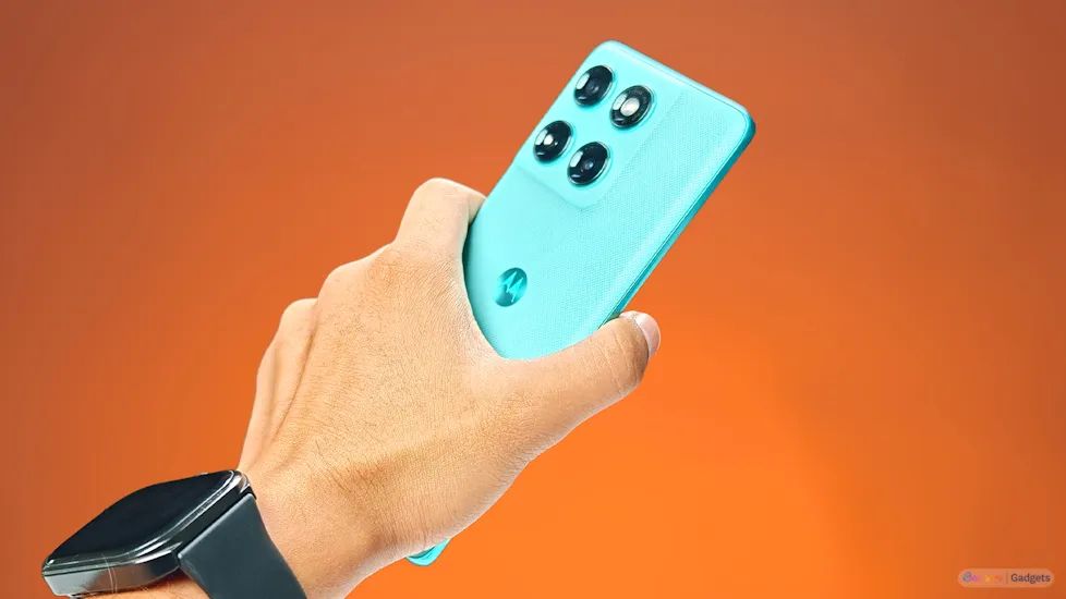 Motorola Edge 60 Fusion held in hand from the back