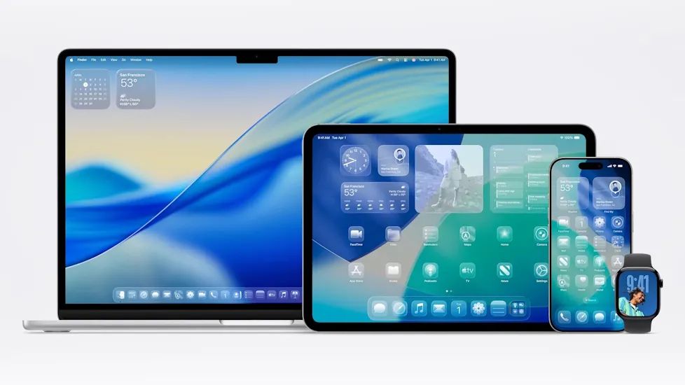 iOS 26 Liquid Glass Redesign showcased across Apple ecosystem