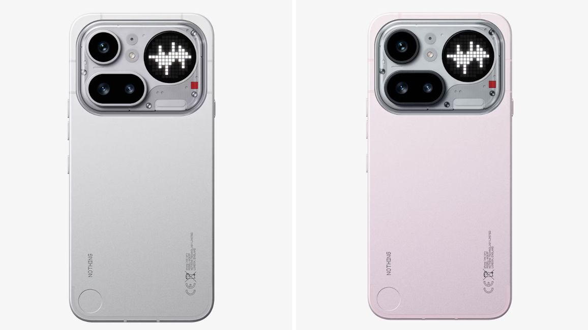 Nothing Phone (4a) Pro silver and pink colour options back design showcased