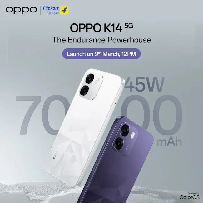 Oppo K14 5G official Flipkart launch banner Oppo K14 5G official Flipkart launch banner