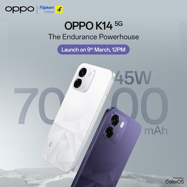 Oppo K14 5G launch date in India confirmation official banner image