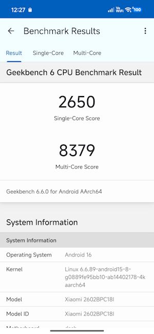 Poco X8 Pro Max Geekbench