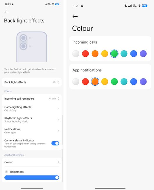 Poco X8 Pro Max lighting effects settings