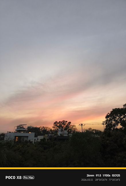 Poco X8 Pro Max evening sky 26mm shot
