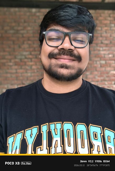 Poco X8 Pro Max portrait selfie of subject outdoors