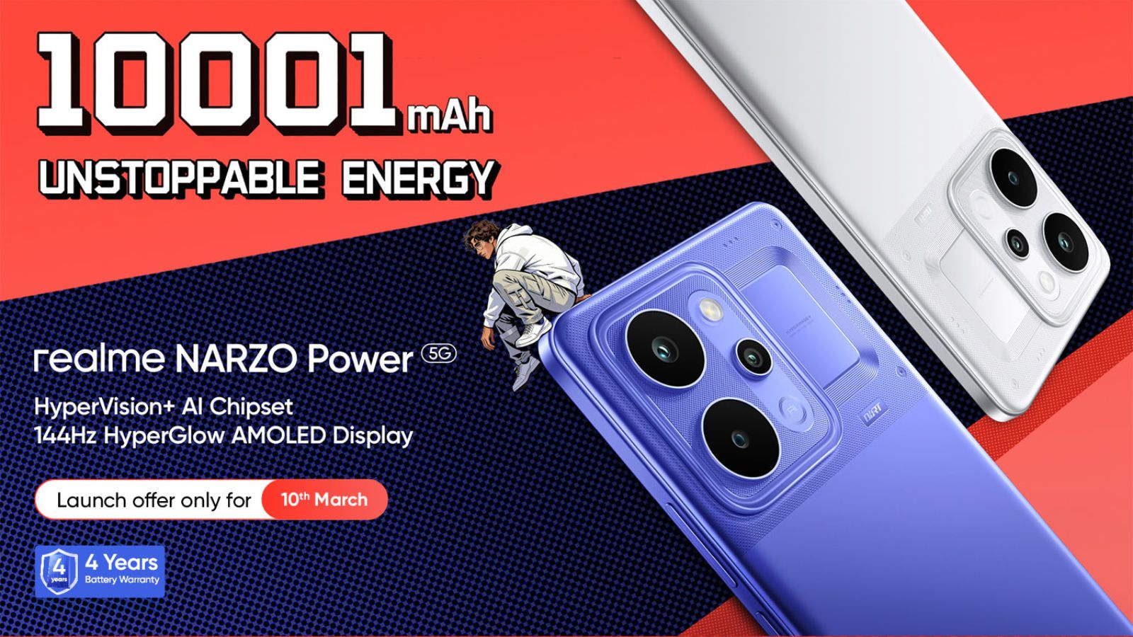 Realme Narzo Power 5G with 10,001mAh Battery, Dimensity 7400 Ultra Launched in India