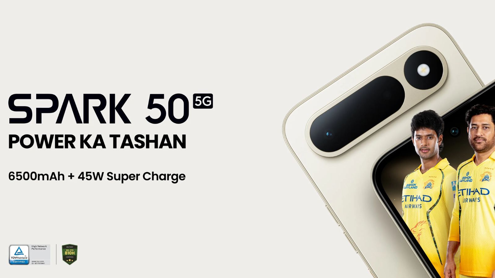 Tecno Spark 50 5G Launched in India with Dimensity 6400 and 6,500mAh Battery: Full Specifications, Price and Sale Date thumbnail Tecno Spark 50 5G Launched in India with Dimensity 6400 and 6,500mAh Battery: Full Specifications, Price and Sale Date thumbnail