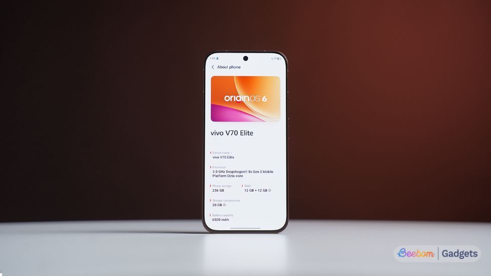 Vivo V70 elite screen with OriginOS 6