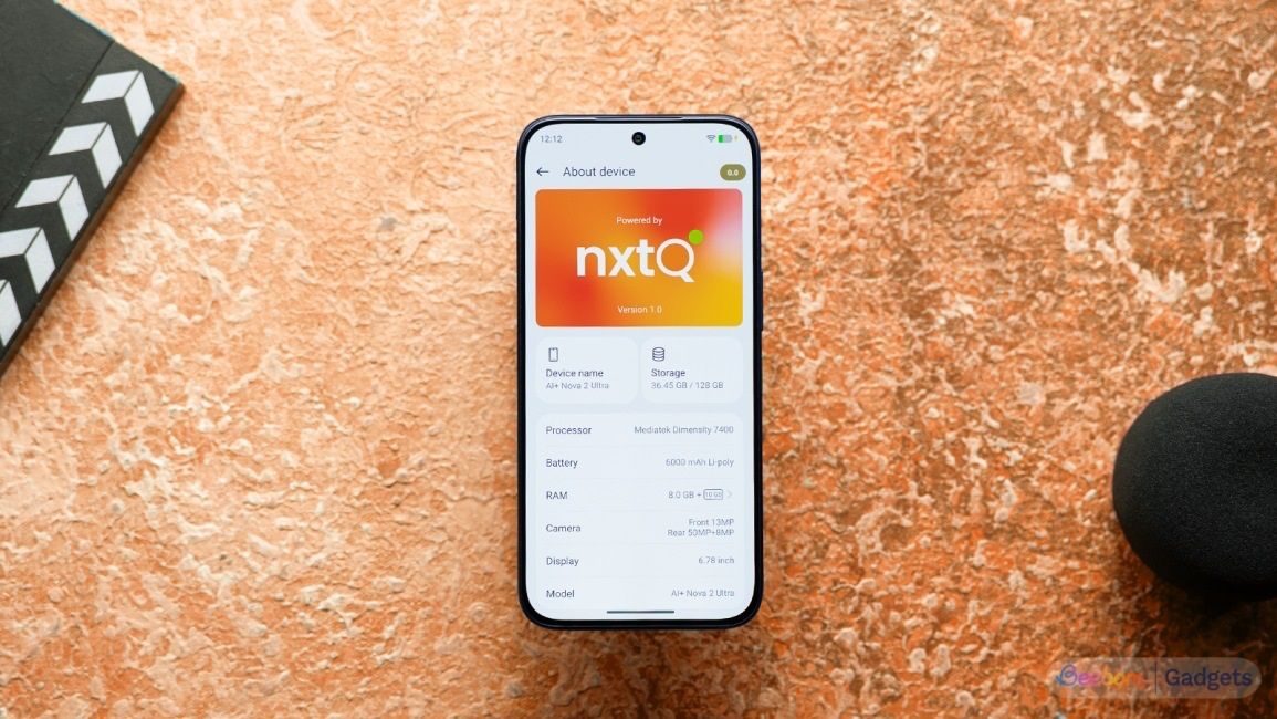 Ai Plus Nova 2 Ultra 5G about phone page shown on the display 