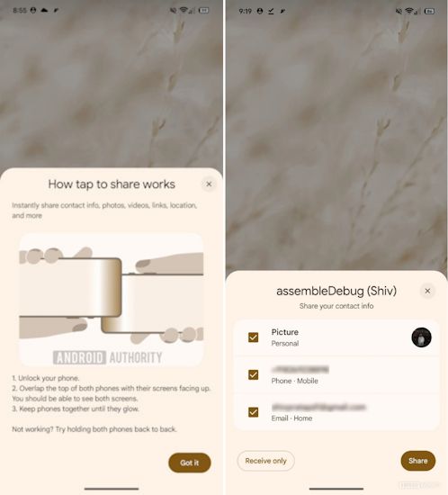 Android Quick Share Tap to Share feature showcased Android Quick Share Tap to Share feature showcased