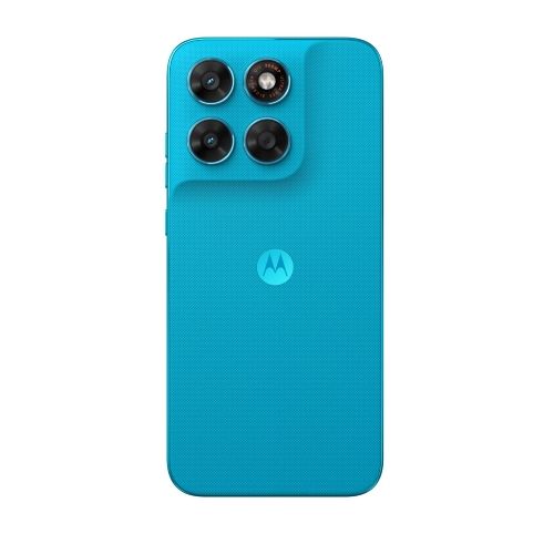 Motorola g87 from the back in blue atoll