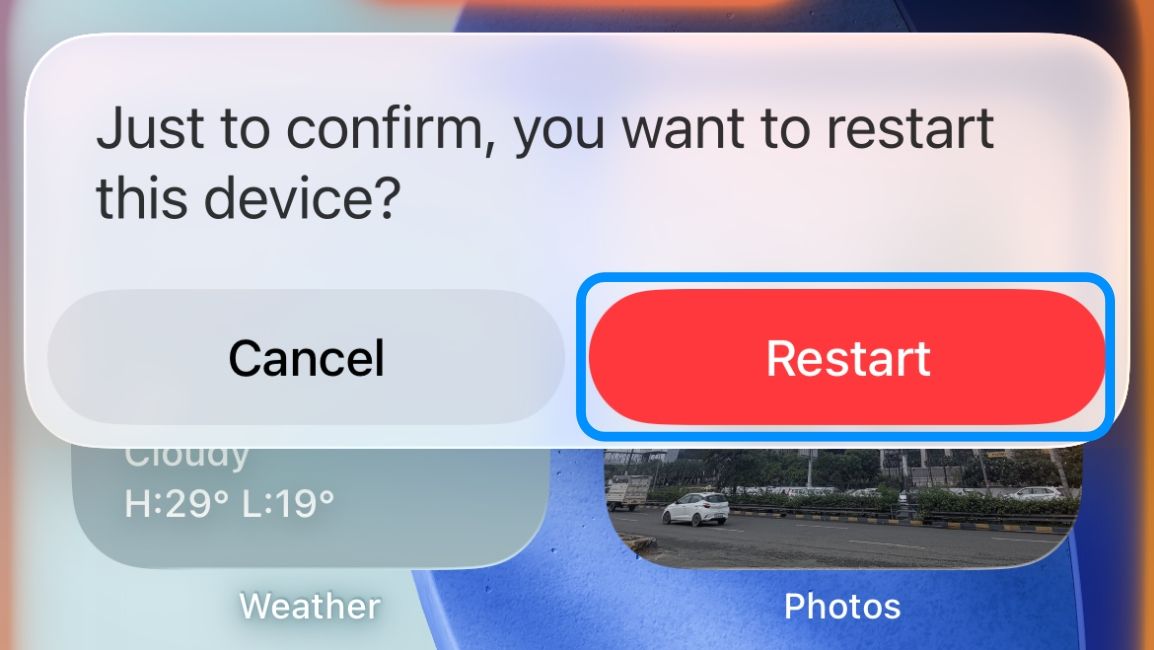 Confirm Siri to restart iPhone Confirm Siri to restart iPhone