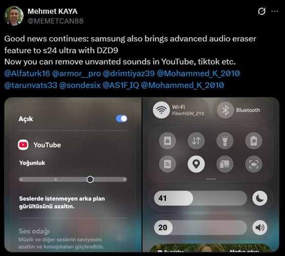 Post on X with information about Galaxy S24 Ultra One UI 8.5 stable build