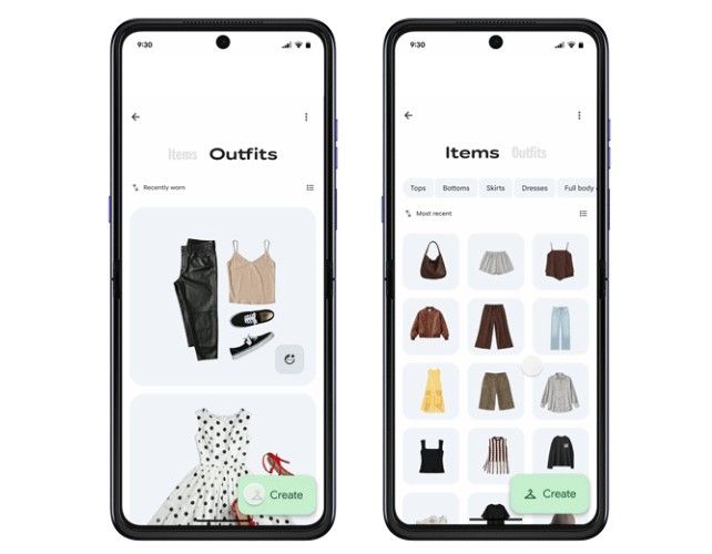 Google Photos Wardrobe feature in action