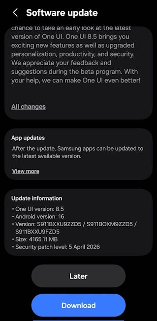 Galaxy S23 Series One UI 8.5 Beta 1 update rolling out