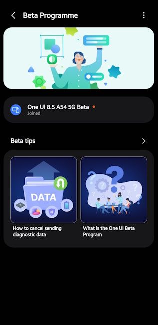 One UI 8.5 Beta 1 for Galaxy A54
