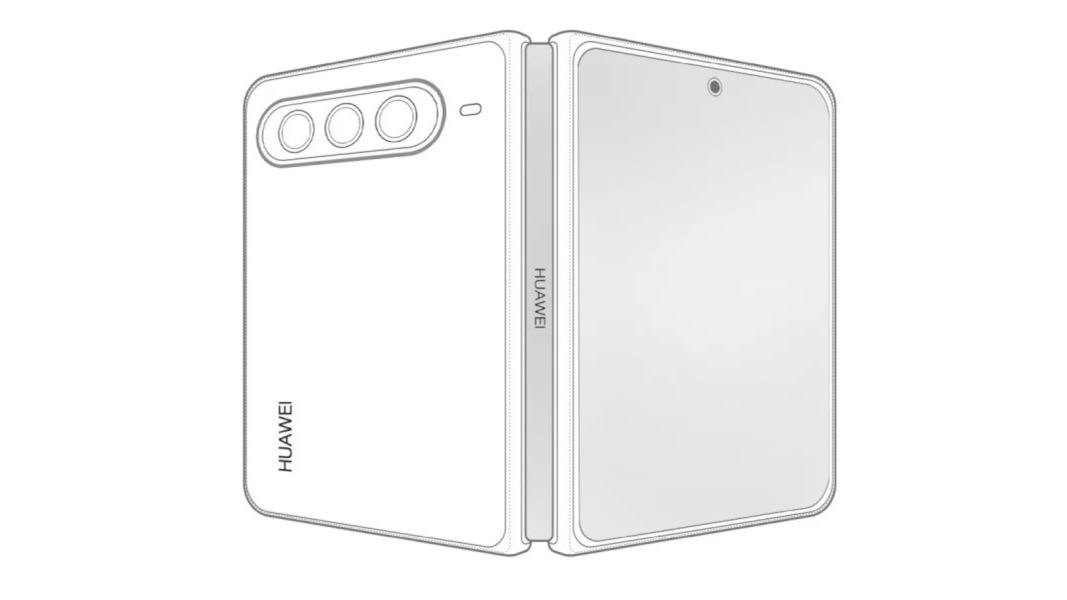 Huawei Pura X Max partially unfolded back design
