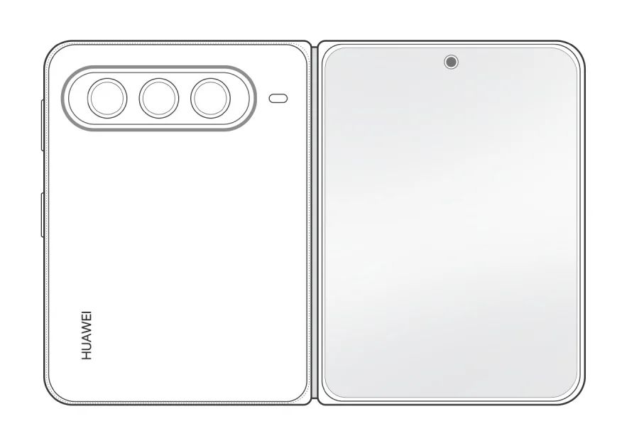 Huawei Pura X Max unfolded back design