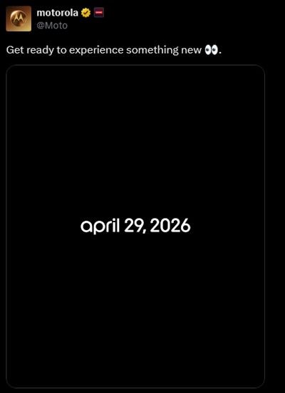Motorola Razr 2026 series launch date post on X