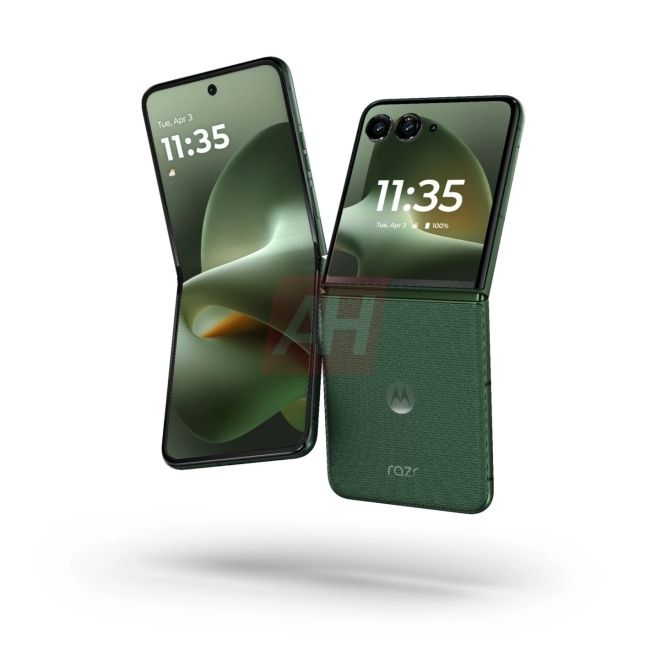 Motorola Razr Plus leaked renders with the phone opened 