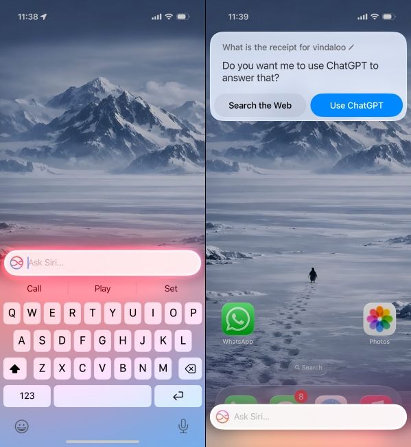 New Siri Layout iPhone Screenshots side by side New Siri Layout iPhone Screenshots side by side