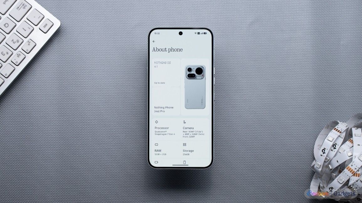 Nothing Phone (4a) Pro software about page
