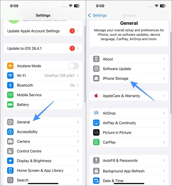 Open iPhone Storage Page iPhone screenshots